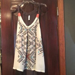 Xhiliration Aztec print tank XL